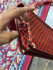 Vivienne Westwood Red Studded Pattern Handbag