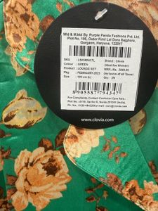 Sea Green Floral Satin Pyjama Set
