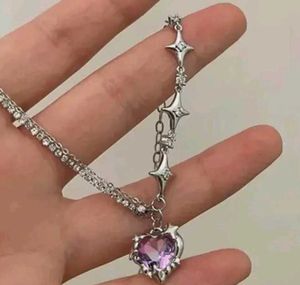 Sparkling Heart Charm Necklace