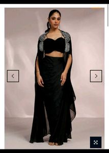 Elegant Black Lehenga Choli with Cape