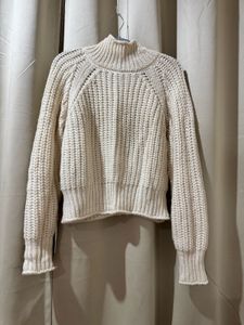 Cream Knit Turtleneck Sweater