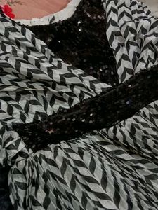 Party Wear Black White Dress