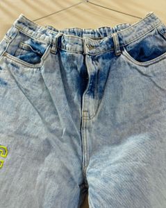 Acid Wash Wide Leg Jeans