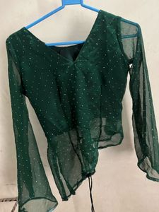 Stunning Green Embellished kurti