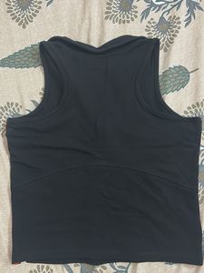 STUDIOFIT Black Sleeveless Collared Top