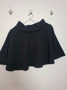 Black Mock Flared Skirt