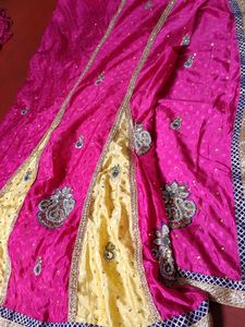 Beautiful Pink Colour Lehenga With Saree