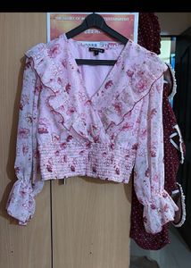Floral Ruffle Crop Top