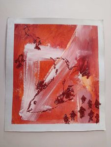 Abstract Red Painting(hand-painted)