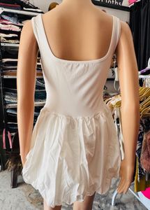 White Bubble Hem Dress