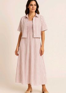 Striped Dress with Shrug (New)