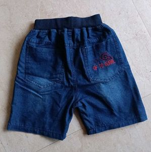 Boys Denim Shorts with Shark Print