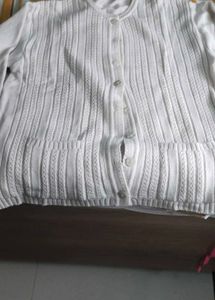 Cream Knit Cardigan with Buttons