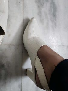 Chic White Slingback Heels