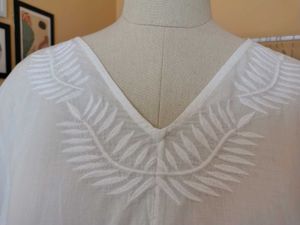 White Embroidered Tunic Top