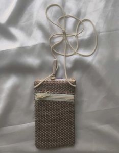 Embroidered Floral Pouch with Strap