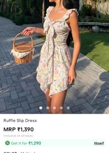 Floral Ruffle Slip Dress (never wore once)