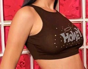 SHEIN Rhinestone "HONEY" Crop Top