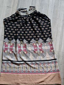 Boho Print High Neck Dress