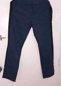 Navy Blue Pants with Black Stripe