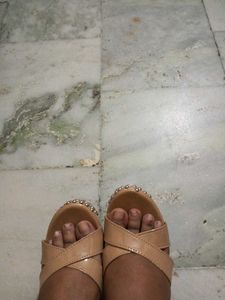 Tan Wedge Sandals