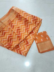 colour changing Orange Saree