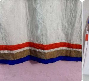 White Kurta with Gold Border