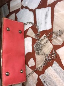Unique Transparent Clutch with pink Pouch