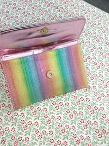 Vibrant Rainbow Shimmer Clutch