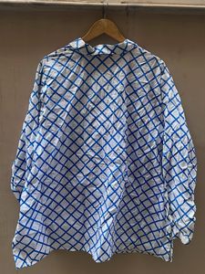 Chic Blue &amp; White Plaid Button-Up Shirt