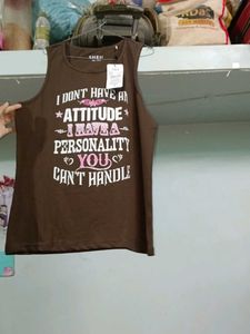 Brown Graphic Tank Top