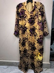 ✨ Elegant Floral Women's Kurti | Beige &amp; Purple