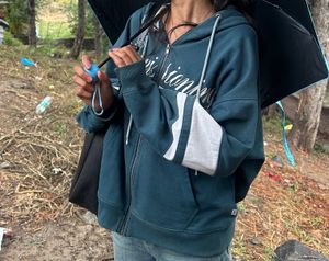 Comfortable Teal Zip-Up Hoodie