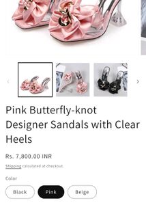 Pink butterfly knot designer heels