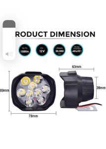9 White Bike Led Light Driving Waterproof Hea