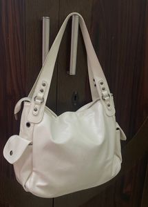 Stylish White Faux Leather Shoulder Bag