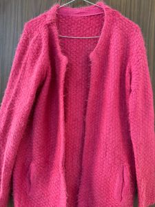 Fuzzy Pink Cardigan
