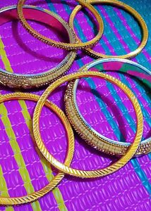 Golden Bridal Kangan - Set of 2