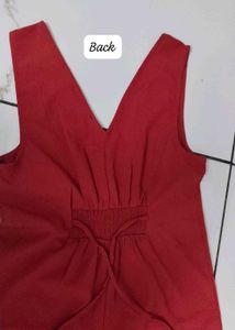 Red Wide-Leg Jumpsuit