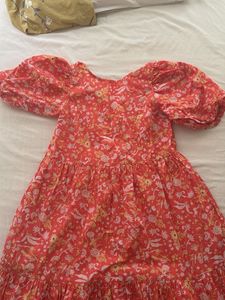 Floral Puff Sleeve Midi Dress