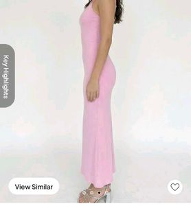 Light Pink Square Neck Maxi Dress