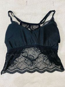 🖤 Black Floral Lace Bralette Crop Top 🖤