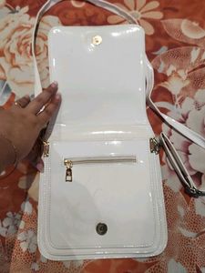 White Patent Crossbody Bag
