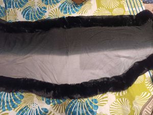 Imported Elegant Black Faux Fur Cape