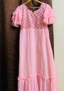 Pink Ethnic Gown with Sequence Work