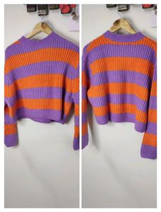Retro Stripe Cropped Sweater