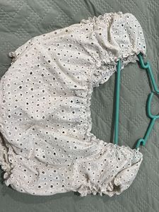 White Eyelet Crop Top