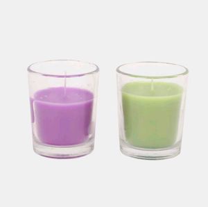 Set of 2 Votive Glass Candles - Lemon Grass &amp; Lave