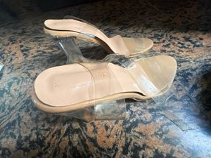 Strappy Clear Block Heels