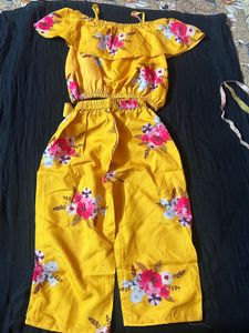 Floral Yellow Two-Piece Outfit